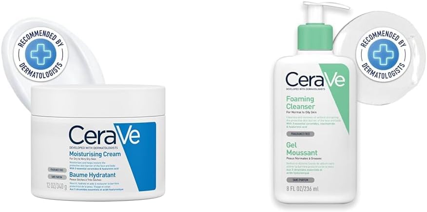 Yüz Bakım Seti: Kuru Ciltlere Özel Nemlendirici Krem 340 gr & Köpüren Temizleyici 236 ml