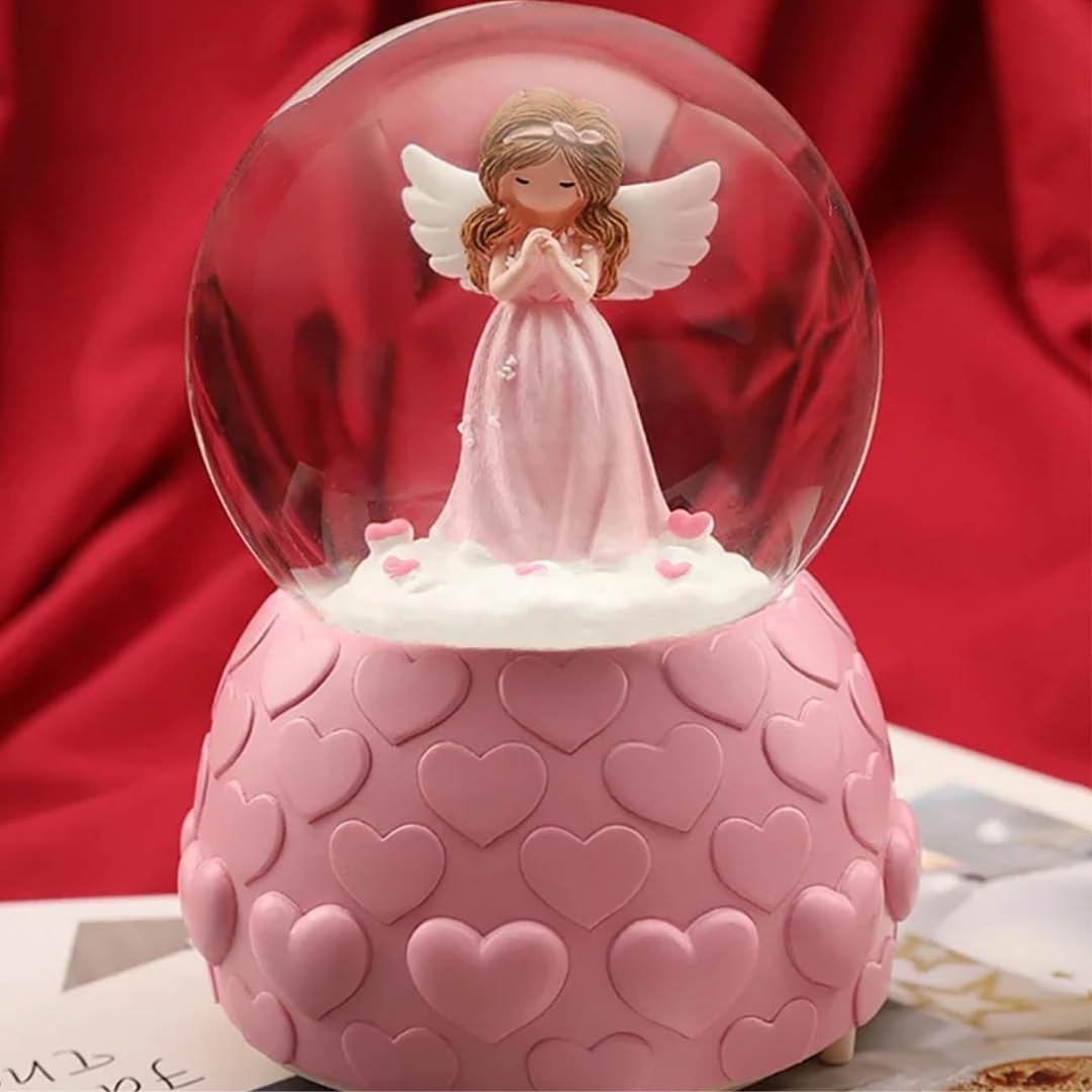 Pembe Mini Işıklı Sihirli Kar Küresi Arkadaşa Hediye
