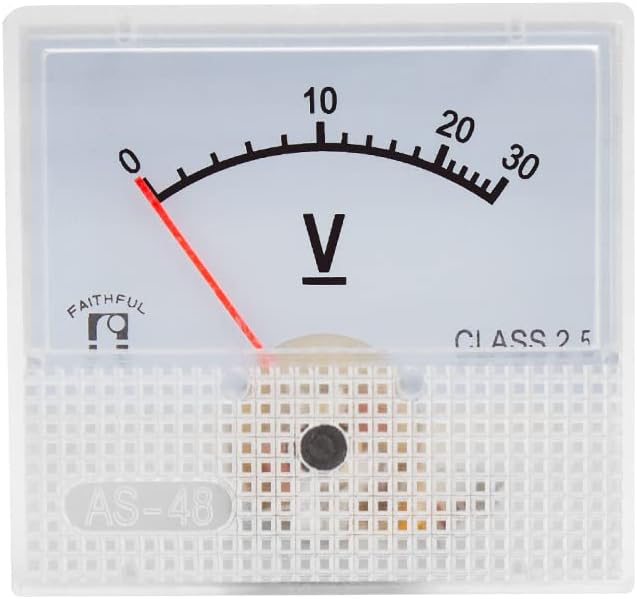 Monte Lua Voltmetre Voltaj 2.5 Doğruluk Voltaj Deneyler Için Analog Voltmetre Paneli 0-30V DC Analog Gösterge 45x48 Mm