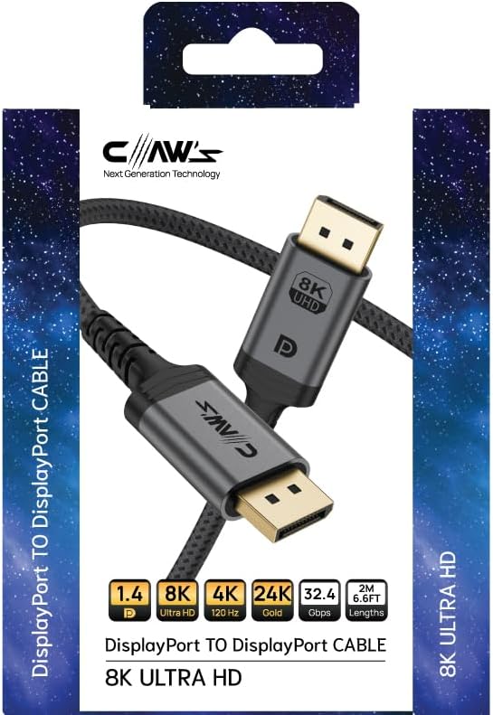 Alternative view of 8K UHD DisplayPort v1.4 32.4 Gbps / 24K /Alüminyum Gövdeli 8K 60Hz-4K 120Hz-2K 240HZ-FHD 240Hz Destekli G-Sync & FreeSync 2 Metre Premium DisplayPort Kablo (C-DPP-B1)