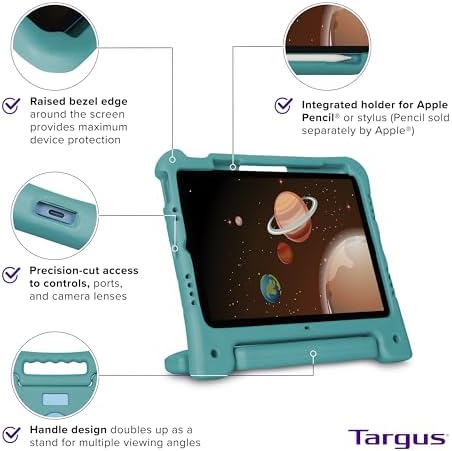 Targus – iPad Air 11" (M2), iPad 10.9" (10. Nesil), iPad Air 11" (5. ve 4. Nesil), iPad Pro 11 İnç (1. – 4. Nesil) ile Uyumlu Çocuk Kılıfı - THD96405GL
