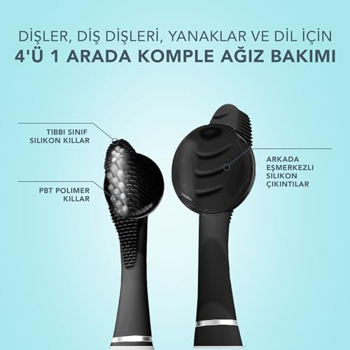 Alternative view of FOREO Total Care ISSA 3 Seti - Ultra-Hijyenik 4’ü 1 Arada Silikon Sonik Elektrikli Diş Fırçası + 2 ISSA Hybrid Wave Fırça Başlığı - Beyaz Dişler, Temiz Diş Etleri, Yanaklar ve Dil, Yumuşak Fırça