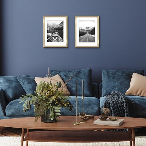 Alternative view of 12 x 16 Resim Çerçevesi 2 inç Altın Seti - Mat veya 12x16 Çerçeve ile 9x12 Resim Çerçevesi olarak kullanın - Yatay veya Dikey Ekran için Pleksiglas Kapaklı Kolaj Resim Çerçeveleri