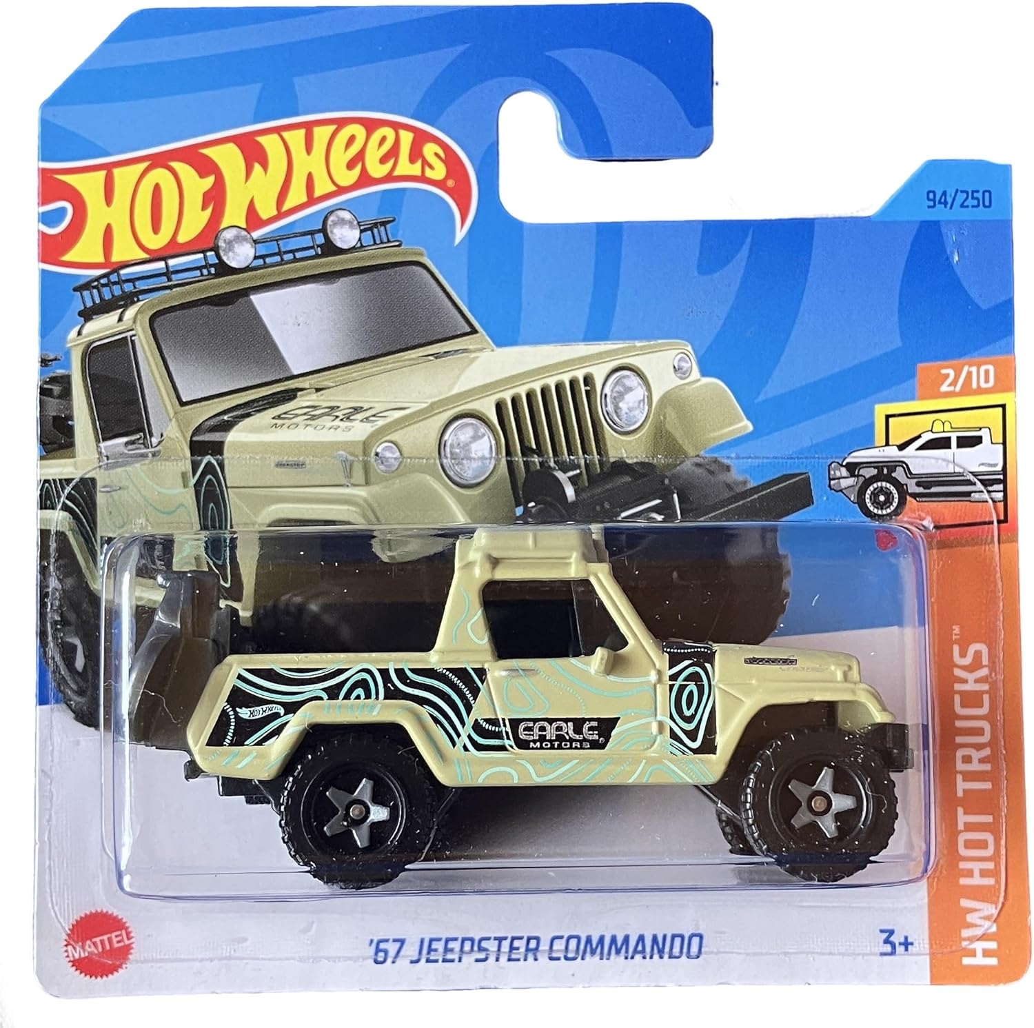 - ´67 Jeepster Commando - HW Hot Trucks 2/10 - HKJ02 - Short Card - Pickup - Earle Motors - Mattel 2023-1:64