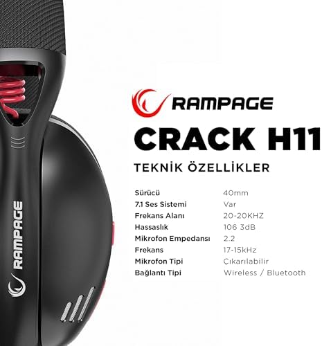 Alternative view of Crack H11 Siyah 2.4G+ Bluetooth Mikrofonlu Oyuncu Kulaklığı