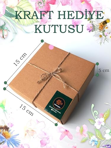 Mum Dekoratif Hediye Kutusu 4 Lü Set Doğal Petek Beeswax Candle Bal Kabağı (Krem Yeşil Çiçekli)