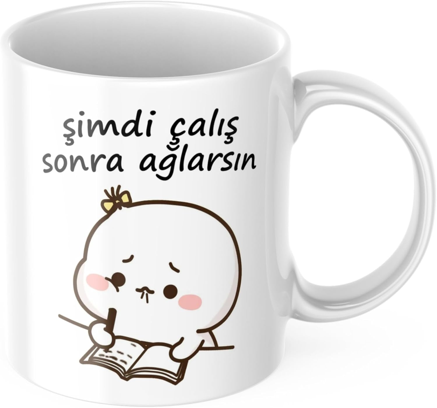 Şimdi Çalış Sonra Ağlarsın Komik Kupa Bardak Yazılı Hediyelik Çay Kahve Kupası