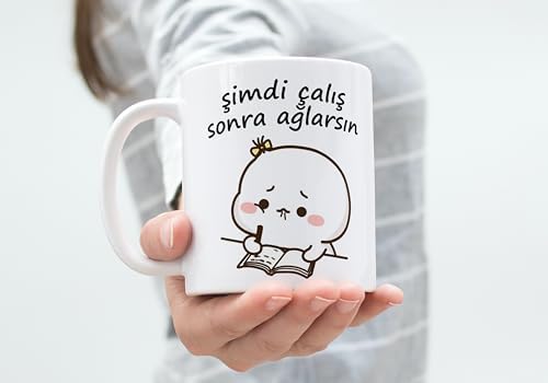 Alternative view of Şimdi Çalış Sonra Ağlarsın Komik Kupa Bardak Yazılı Hediyelik Çay Kahve Kupası