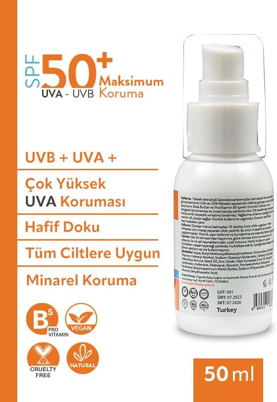 Alternative view of Doğal Içerikli Bebek Çocuk Ve Yetişkin Güneş Kremi Leke Karşıtı Vegan Uva Uvb 50 Spf Tüm Ciltler