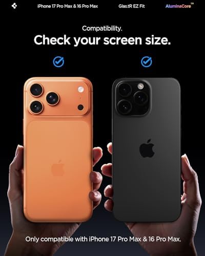 Alternative view of 17 Pro Max / 16 Pro Max ile uyumlu Cam Ekran Koruyucu AluminaCore iyonlaştırılmış Güçlendirilmiş Cam Teknolojisi Kolay Kurulum Glas.tR EZ Fit Slim HD (2 Adet) - AGL07907