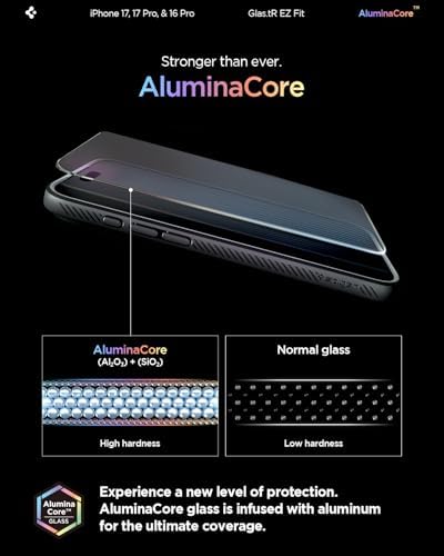 17 Pro / 17/16 Pro ile Uyumlu Cam Ekran Koruyucu AluminaCore™ iyonlaştırılmış Güçlendirilmiş Cam Teknolojisi Kolay Kurulum GLAS.tR EZ Fit Slim HD (2 Adet) - AGL07928