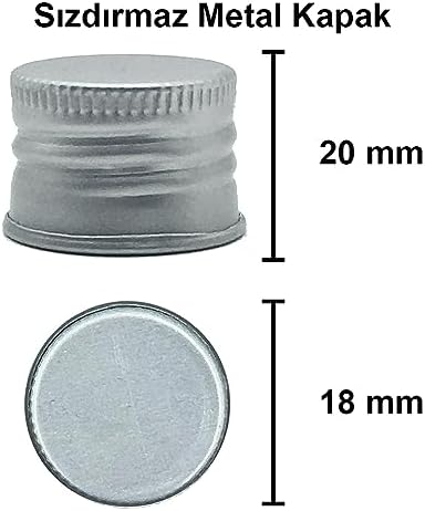 Alternative view of 100 ml Şeffaf Piramit Sosluk 100 cc Kapaklı Kavisli Cam Şişe 6 Adet (Gümüş (Metal))