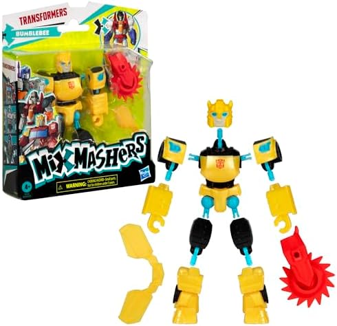 Transformers MixMashers Bumblebee Özel Karıştır ve Eşleştir Aksiyon Figürü ve Aksesuarları, 12 cm Ölçekli (12 cm) 4 Yaş ve Üzeri Çocuklar için Oyuncakları