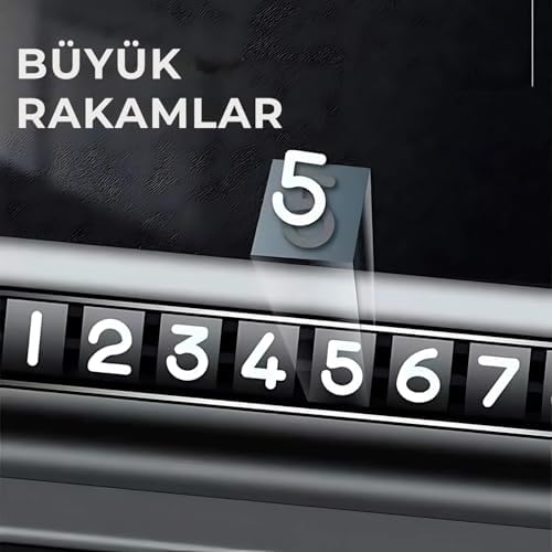 Alternative view of Numaratör Araç İçi Telefon Numarası - Çevirmeli Dayanıklı Parkmatik Torpido Üstü Araba Telefon Numaralık - Oto Aksesuar Numaramatik