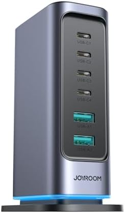 Alternative view of 65W GaN Çok Portlu Şarj İstasyonu, 4 USB-A Portu, 2 USB-C Portu, 1,5 m Kablo