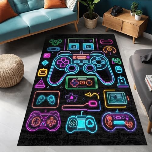 Alternative view of Space Şönil Oyuncu Odası Halısı Kaymaz Pamuk Tabanlı Yıkanabilir Antibakteriyel Gamer, Gaming Halısı 100x150