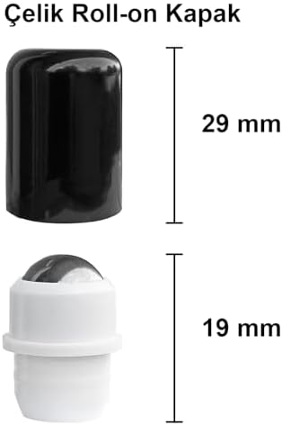 Alternative view of 10 ml Çelik Roll On Şişesi 10 cc Sızdırmaz Siyah Kapaklı Cam Şişe 25 Adet (, 10)