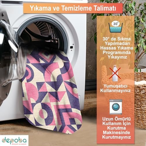 Alternative view of Rosa Şönil Kaymaz Doğal Pamuk Tabanlı Yıkanabilir Antibakteriyel Çevre Dostu Yuvarlak Salon Halısı 160x160