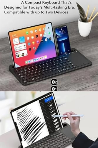 Alternative view of Şarjlı Bluetooth TouchPad Klavye Dual Bağlantı iPad Pro ile uyumlu 12.9 Uyumlu Hızlı ve Kolay Kablosuz Bağlantı Tablet ve Telefon ile Kullan Türkçe Q Klavye ZR731