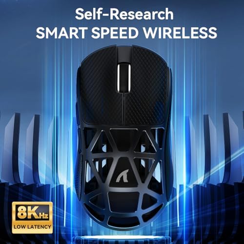 ATTACK SHARK R2 Magnezyum Alaşımlı Kablosuz Gaming Mouse – 48g Ultra Hafif, PixArt PAW3950 Sensör, 42000 DPI, BT/2.4G/Kablolu Üçlü Mod, 8K Tepki Hızı, Windows/Xbox/PS/Mac Uyumlu – Siyah