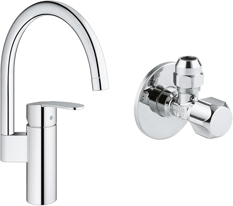 Wave Cosmopolitan Eviye Bataryası Krom + 2 Adet 55mm Ara Musluk Seti