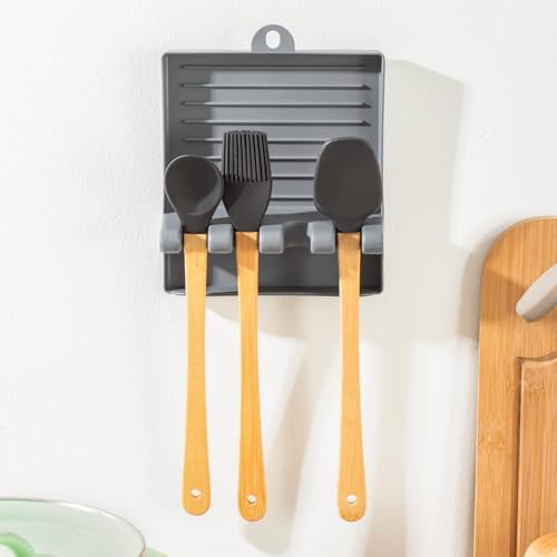 ORG-85 Kaşık ve Kapak Tutucu - Kapak Standı Kaşık Kepçe Altlığı Düzenleyici Organizer -