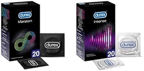 Maraton Geciktiricili Prezervatif 20'li (1 x 20 Adet)+Durex Intense Uyarıcı Jelli ve Tırtıklı Prezervatif 20'li (1 x 20 Adet)