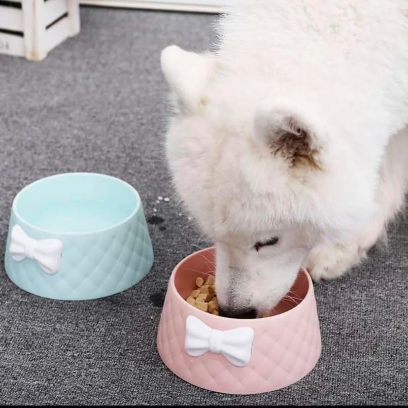 Alternative view of Kedi Ve Köpek Papyon Desenli Mama Ve Su Kabı (PEMBE)