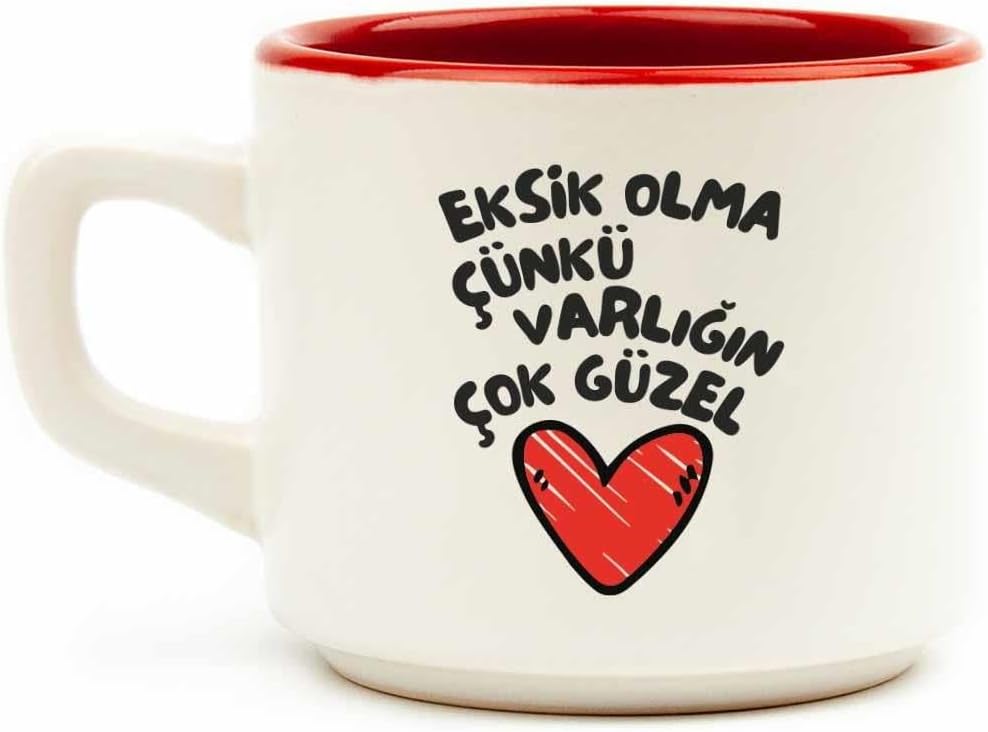 Alternative view of PALTO TASARIM Eksik Olma Çünkü Varlığın Çok Güzel Beyaz Kupa - Hediye Seramik Kupa