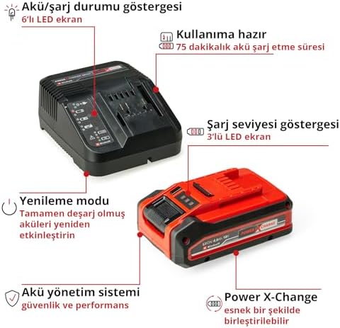 Alternative view of Orijinal 4 Ah PLUS Power X- Başlangıç Seti (1x 18V 4 Ah akü, 1 x 3A şarj cihazı, 75 dakika şarj süresi, tüm Power X- cihazları için uygundur)