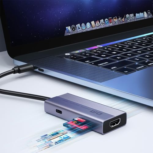 Alternative view of DM CHB059 Type-C to 4K HDMI 2*USB-A PD 60W SD ve Micro SD Kart Okuyucu Çoklayıcı Hub