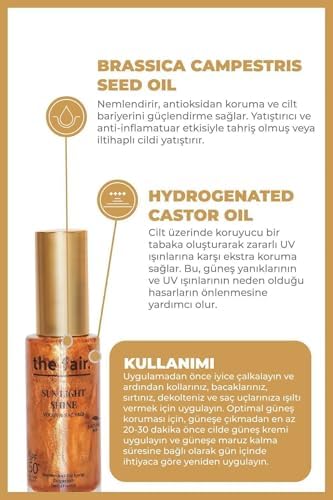 Alternative view of Sun Light SPF 50+/PA++++ Parıltılı Güneş Koruyucu Vücut ve Saç Yağı 30 ml