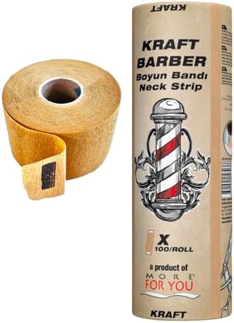 MFY tek kullanımlık boyun kağıdı, kahverengi boyunluk, boyun koruyucusu, tek kullanımlık boyun koruması, kuaför ihtiyacı, hijyenik boyun koruması, salon için tek kullanımlık krep kağıdı, 5 rulo,