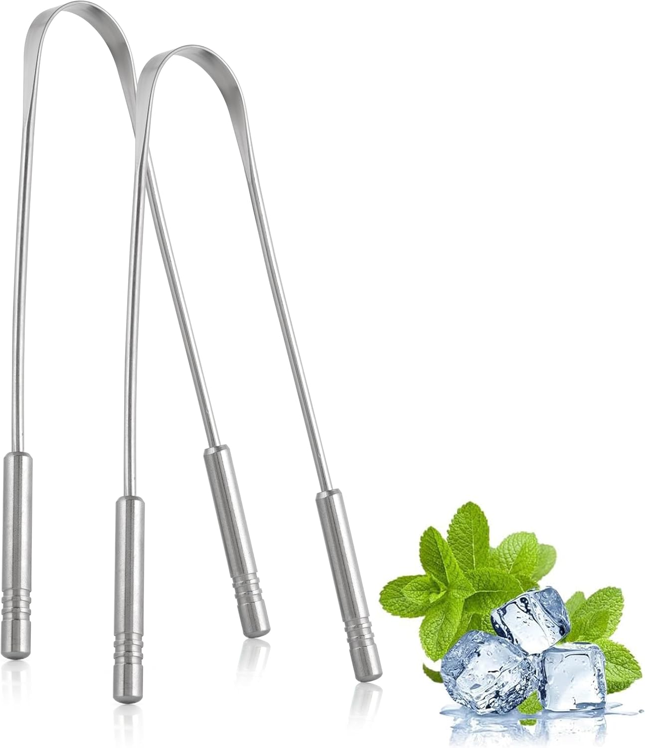 Yetişkinler için Dil Kazıyıcı (2'li Paket),%100 Bakır, Dil Temizleyici, Kullanımı Kolay, Dil Temizleyici, Ağız Bakımı ve Hijyen için (%100 Paslanmaz Çelik)