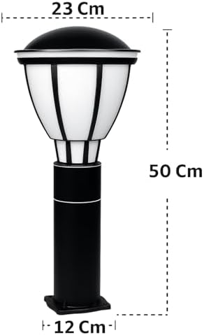 Alternative view of Zita Kupa 50 cm Set Üstü Bahçe Lambası – E27 Duylu, Değiştirilebilir Ampul, IP54, UV Dayanıklı, Kırılmaz ABS Gövde, 220V, Yerli Üretim Bahçe Aydınlatma Armatürü (Ampulsüz)