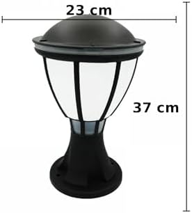 Zita Kupa Bahçe Aydınlatma Armatürü 37 cm | E27 Duylu | IP54 Dış Mekan Set Üstü Lamba | Siyah Kasa | Ampul Hariç | Yerli Üretim