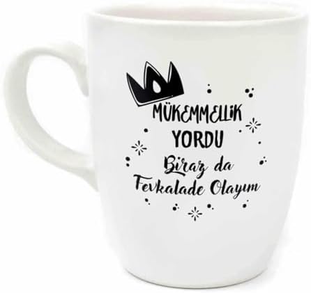 Alternative view of PALTO TASARIM Mükemmellik Yordu Biraz Da Fevkalade Olayım Krem Oval Kupa - Hediye Seramik Kupa