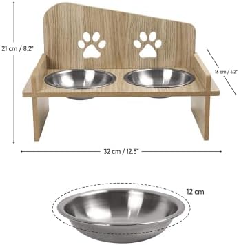 Alternative view of Gobypet Ahşap ve Metal Çift Hazneli Kedi ve Köpek Mama Su Kabı ile Paspas (Kare)