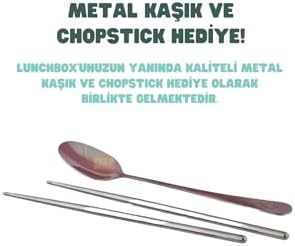 Bento 700ml Lunchbox Tek Katlı 2 Bölmeli Çelik Sefer Tası Yemek Kutusu (Mor)