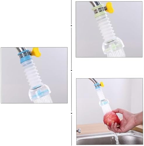 2 ADET - 360 Derece Dönen Ayarlanabilir Turbo Musluk Filtresi, Katlanabilir Uzayan Pervaneli Mutfak ve Banyo Tasarruflu Musluk Ucu, Sıkıştırmalı, Güvenilir Dayanıklı