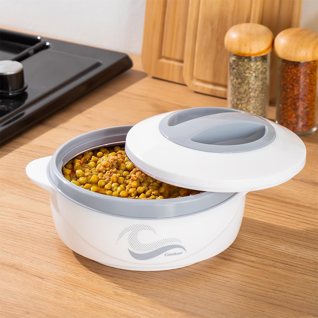 3149 1000 mL Yemek Termosu - Sızdırmaz Kilitlenebilir Kapak Paslanmaz Çelik Sefer Tası - Beyaz