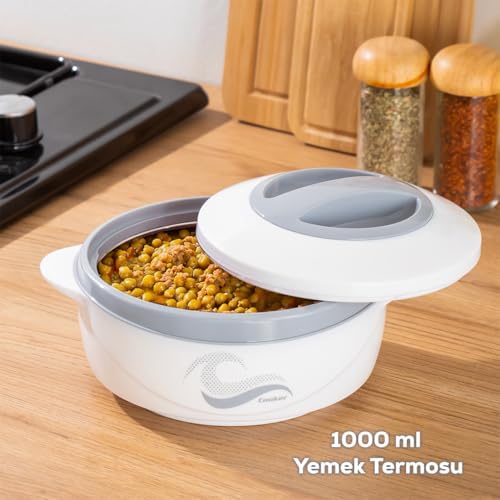 Alternative view of 3149 1000 mL Yemek Termosu - Sızdırmaz Kilitlenebilir Kapak Paslanmaz Çelik Sefer Tası - Beyaz