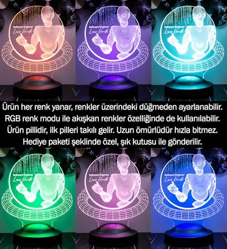 Alternative view of Web Tasarımcı hediyesi, Yazılımcı Hediyesi, Grafiker Hediyesi, Developer Hediyesi, 3D Led Lamba