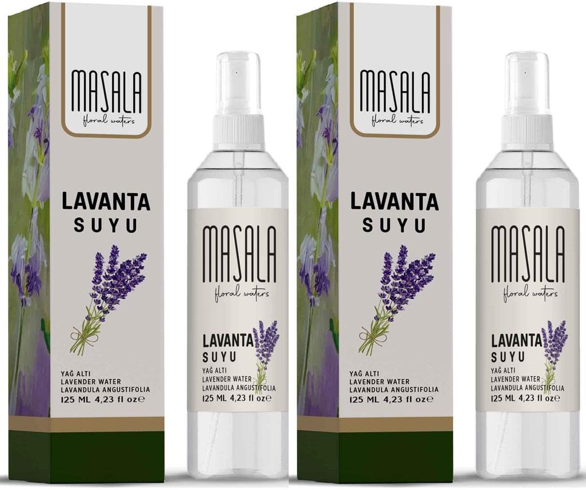 Masala 2 Adet Saf Lavanta Suyu 125 ml%100 Doğal Yağlı Hidrosol - Tonik Lavender Floral Water Hydrosol Tonic