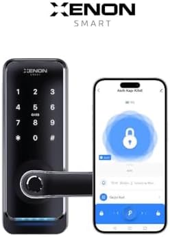 Smart Akıllı Kapı Kilidi | Parmak İzli Şifreli Bluetooth Gateway Uyumlu Siyah (X8056)
