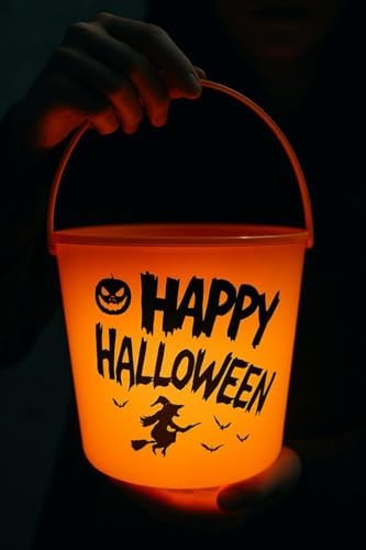 Alternative view of Halloween Işıklı Gövdeli Şeker Kovası Bal Kabağı Turuncu