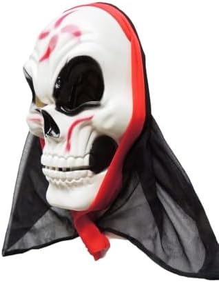 Alternative view of Halloween Maske İskelet Tüllü Kırmızı Beyaz
