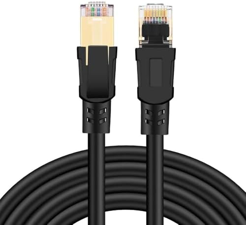 Tkz 1752 Cat8 10 Metre 40Gbps S/Ftp 2000MHz Yüksek Hızlı 26 AWG kablo, S/Ftp Esnek Korumalı Bükümlü Çift 25/40 Gb/sn 8P8C Altın Kaplama Cat8 İnternet Kablosu (10 METRE CAT8 1752)