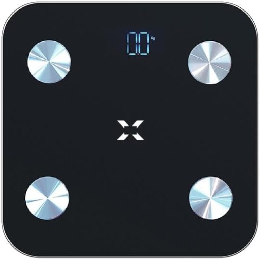 Smart Yeni Nesil Dijital Mobil Uygulama Denetimli Akıllı Tartı Yağ Kemik Kas Kütlesi Ölçen Vücut Veri Analizi için Siyah Bluetooth Baskül (180 kg kapasite) X8701_M0
