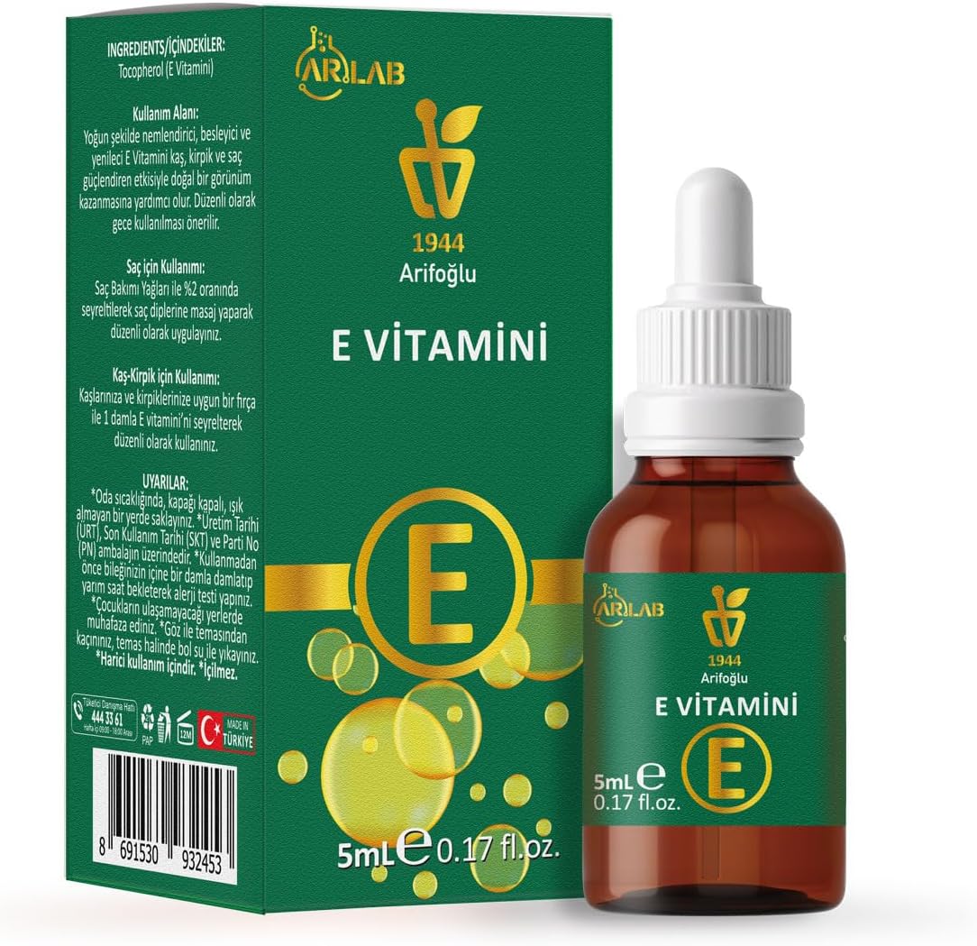 Alternative view of Arlab E Vitamini 5ml%100 Saf - Cilt ve Saç İçin Doğal ürün | Arlab Vitamin E 5ml 100% Pure - Natural for Skin and Hair